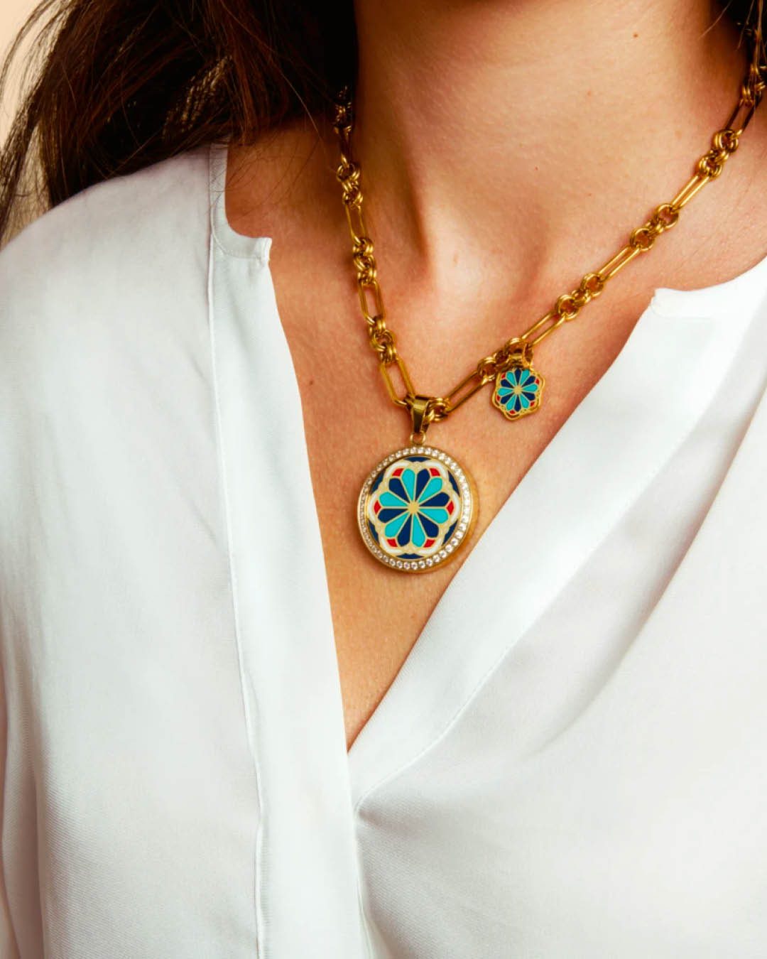 Ta’ Pinu Rose Window Maduma Twist Coin Blue, Gold