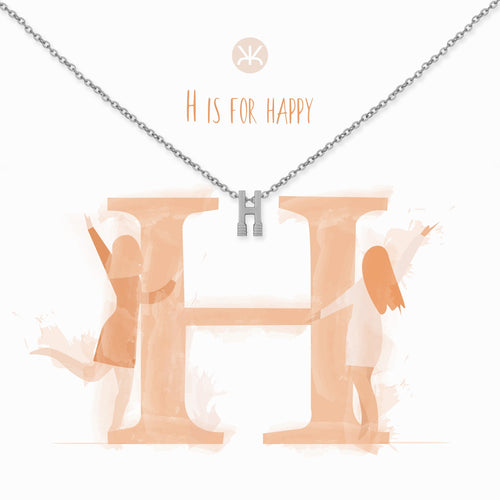 H Necklace, Silver