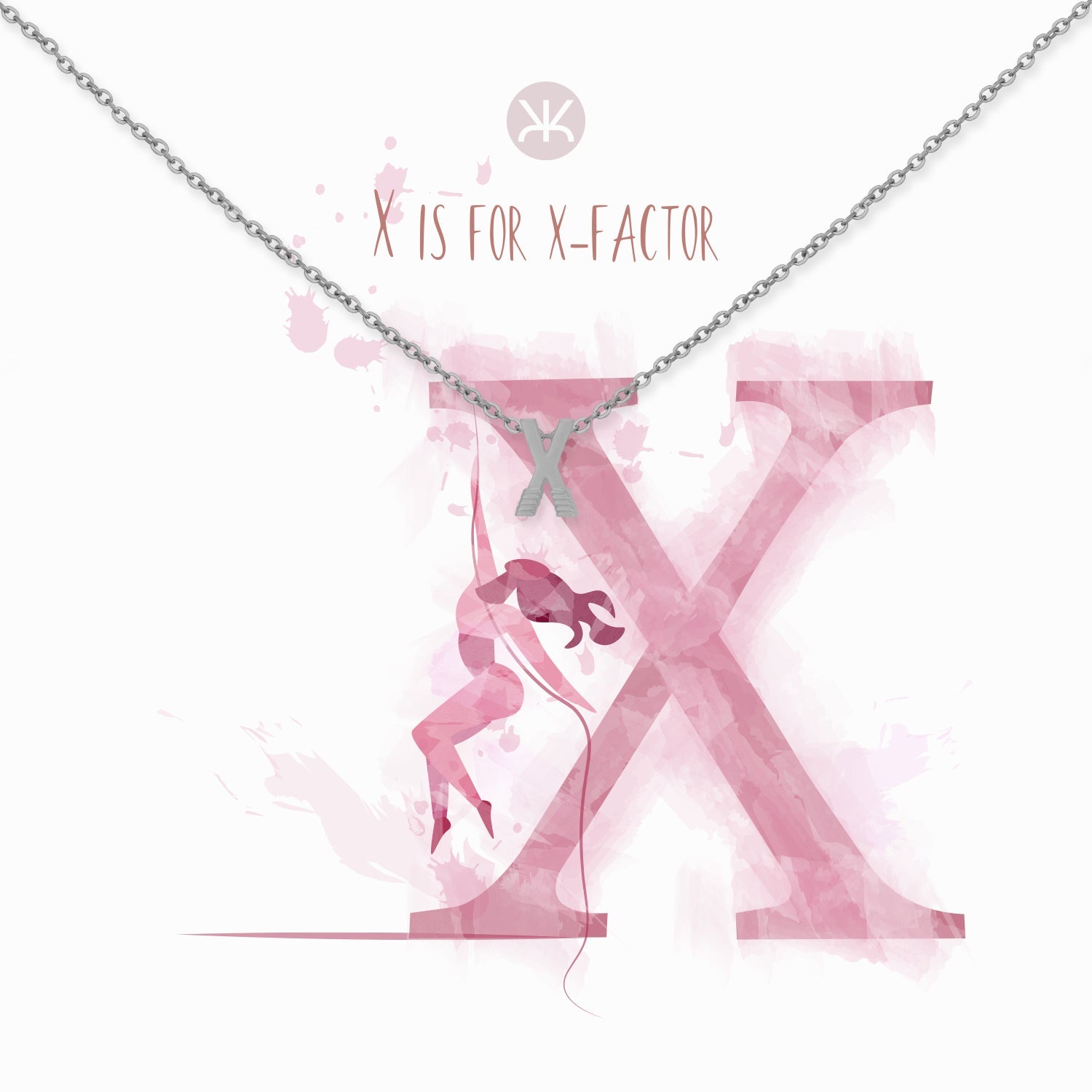 X Necklace, Silver