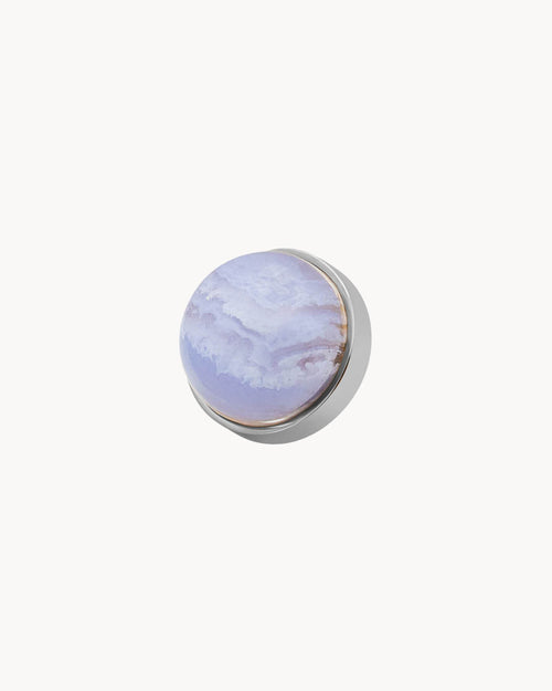 Affection Stone BlueLace Agate Mini Twist, Silver