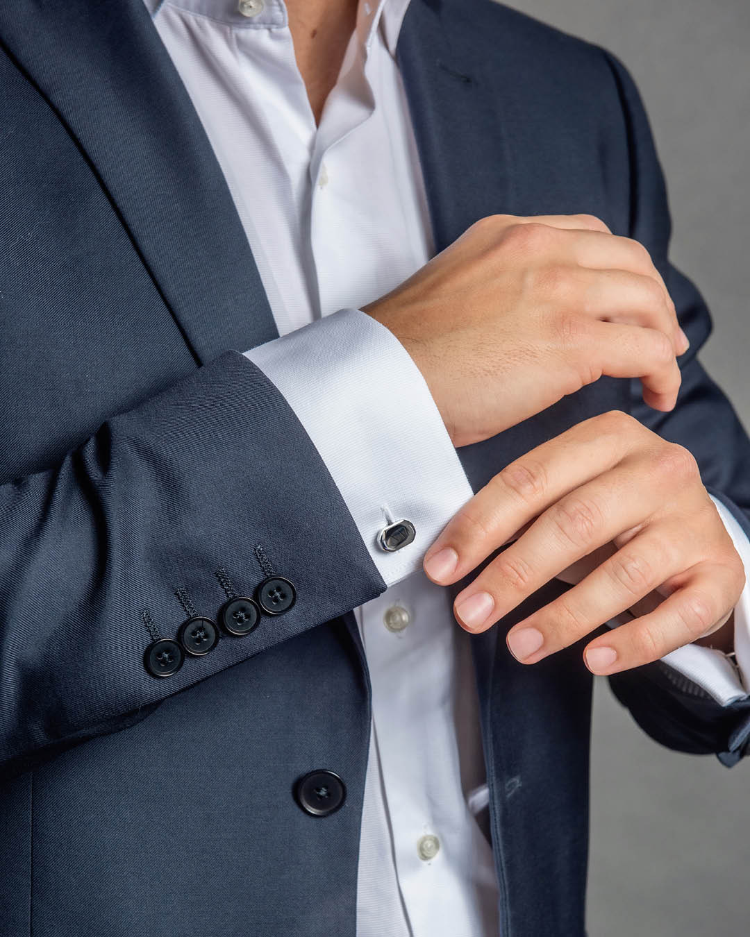 Men's Cufflinks and Bracelet Gift Set, SIlver