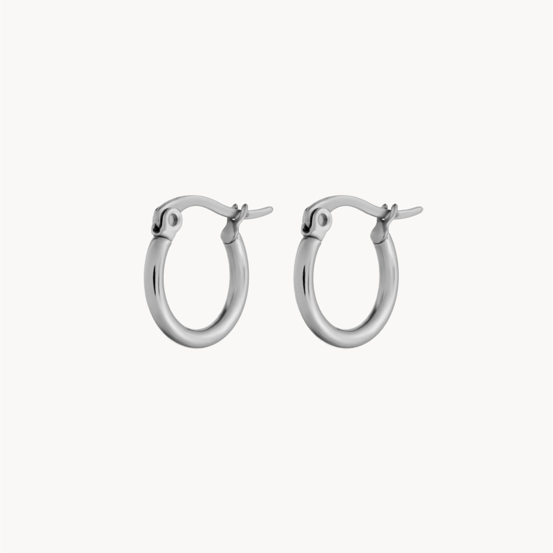 Dainty Signature Hoops, Silver