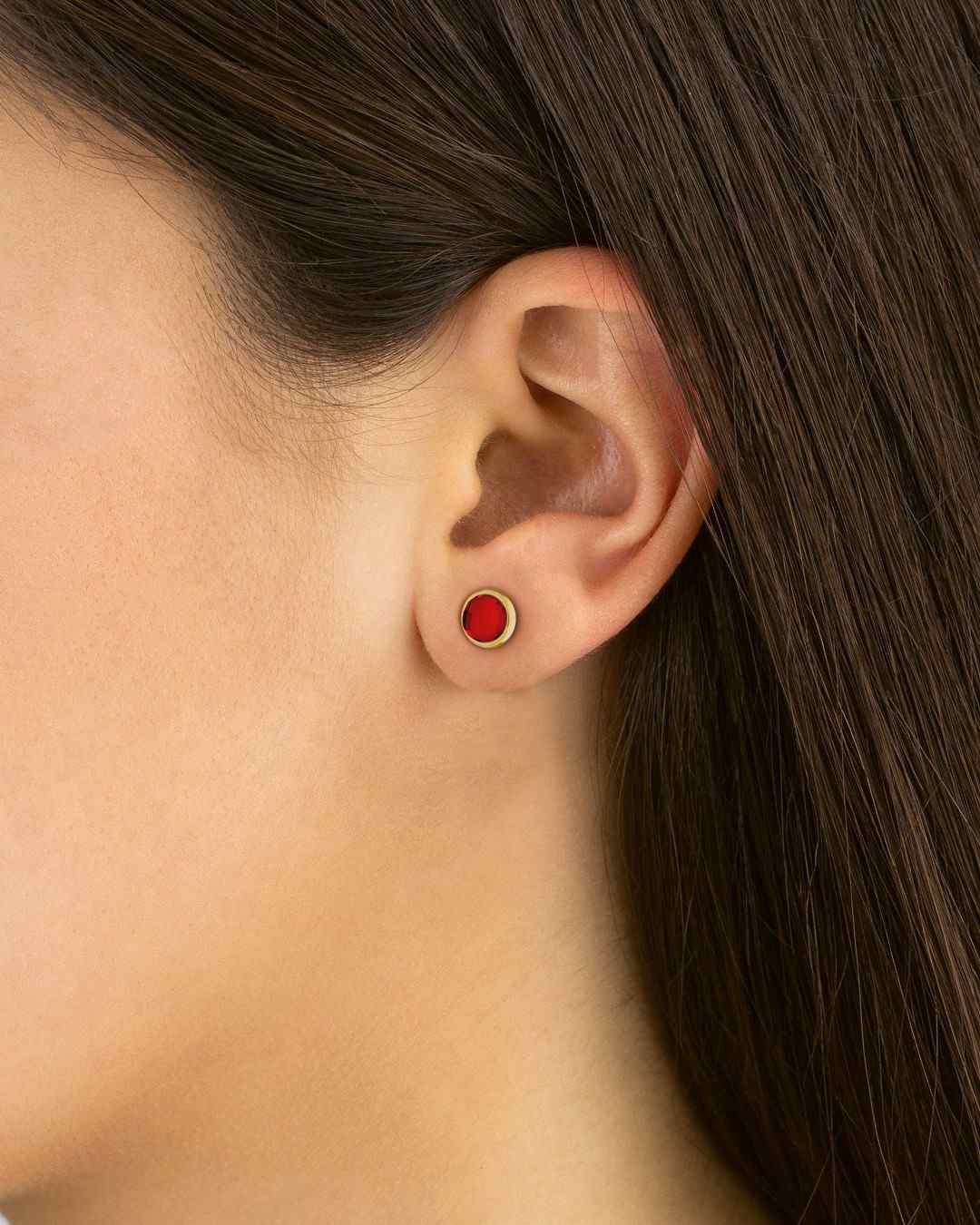 Σκουλαρίκια Dainty Stud, υπογραφή Birthstone, χρυσό