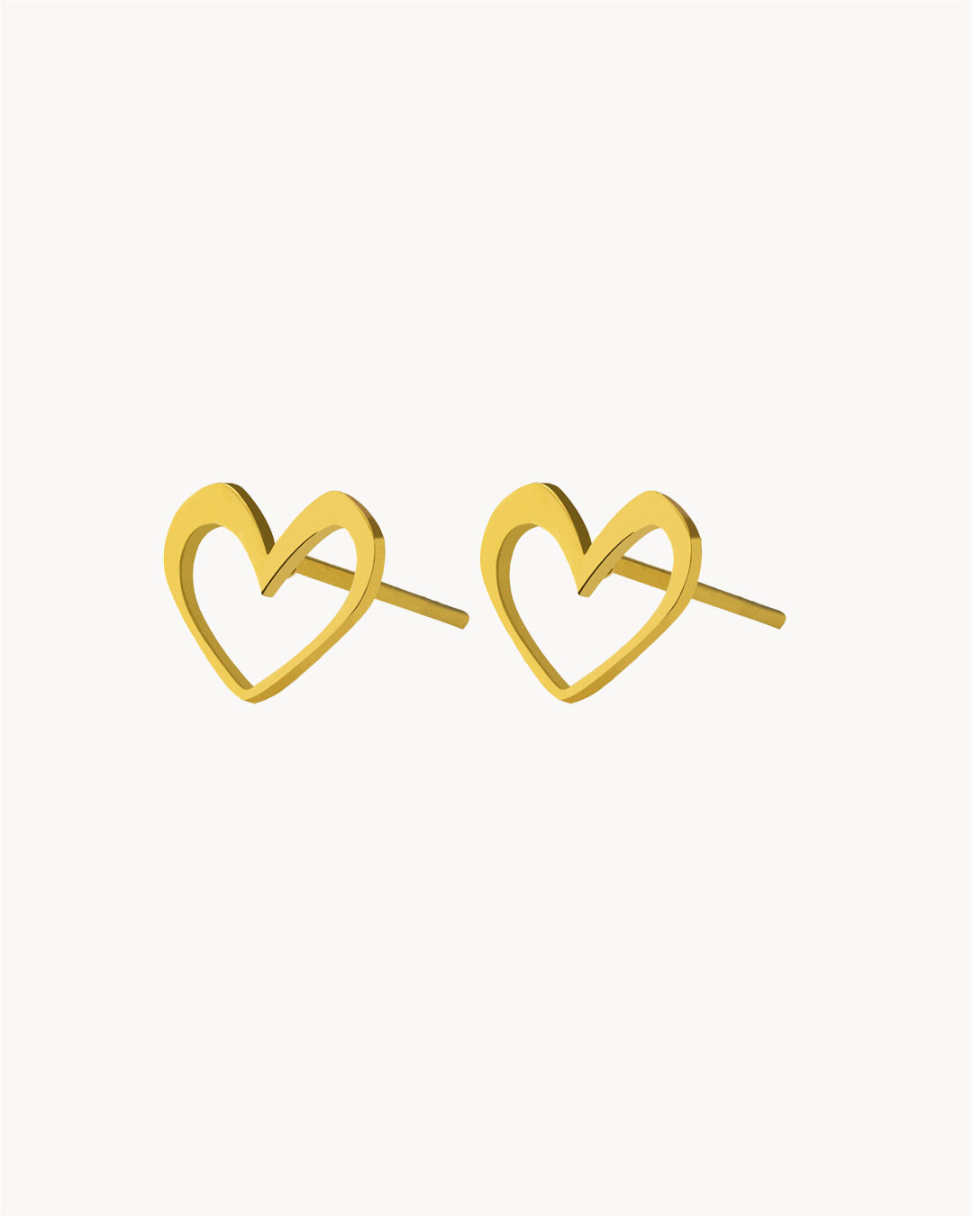 i Love. Stud Earrings, Gold