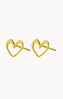 i Love. Stud Earrings, Gold