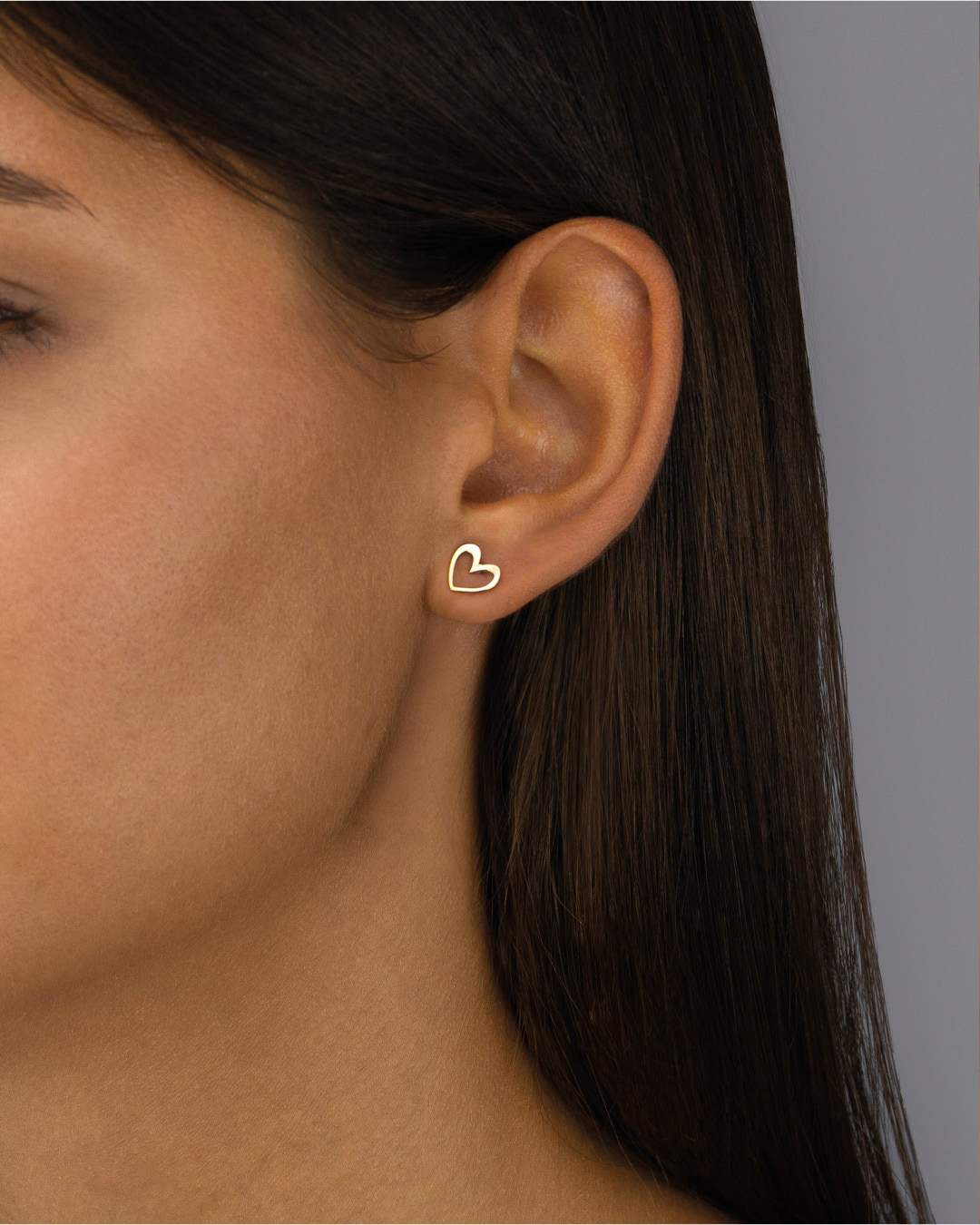 i Love. Stud Earrings, Gold