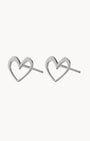 i Love. Stud Earrings, Silver