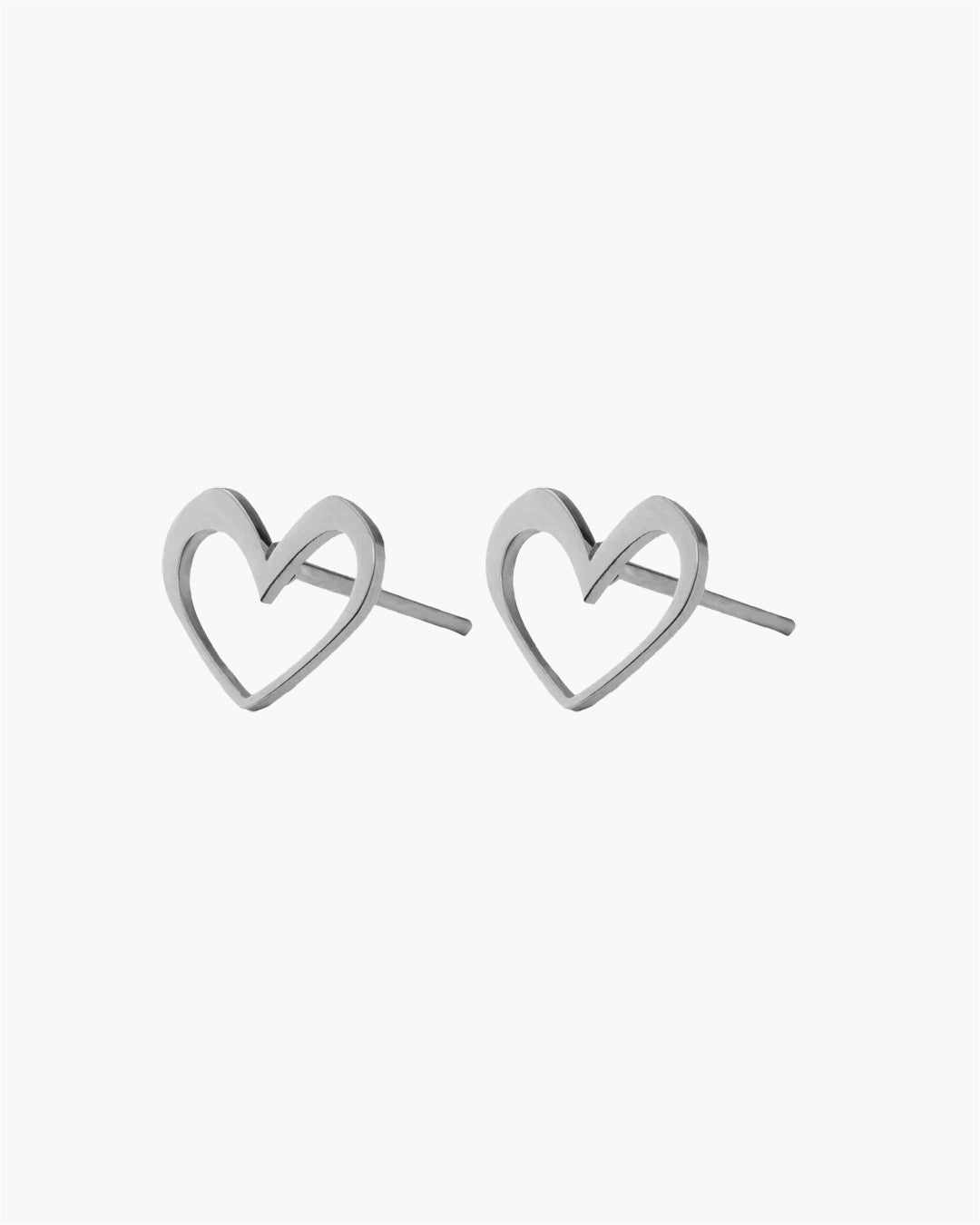 i Love. Stud Earrings, Silver
