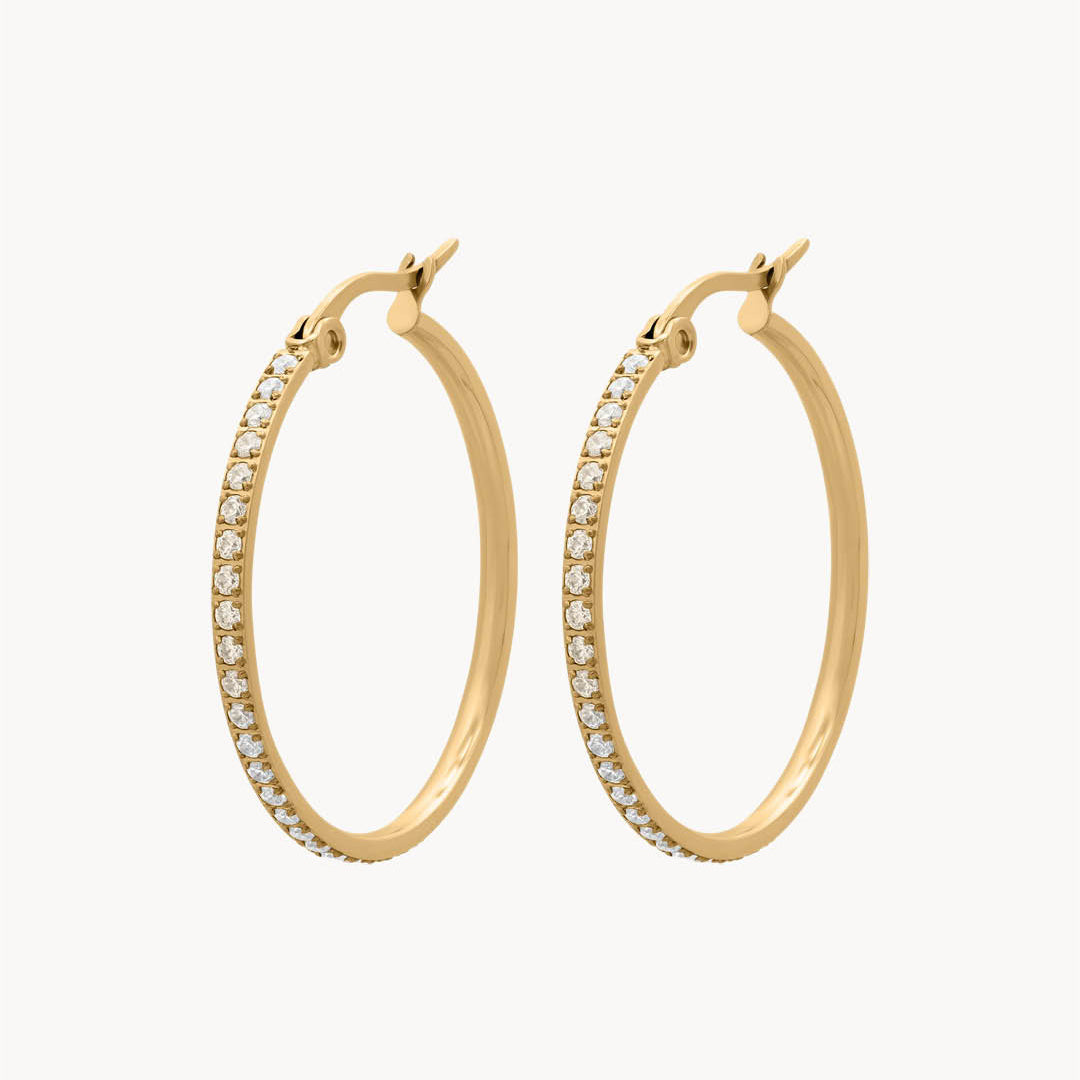 Large Starlight Hoop Earrings, Gold