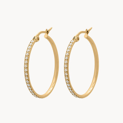 Large Starlight Hoop Earrings, Gold