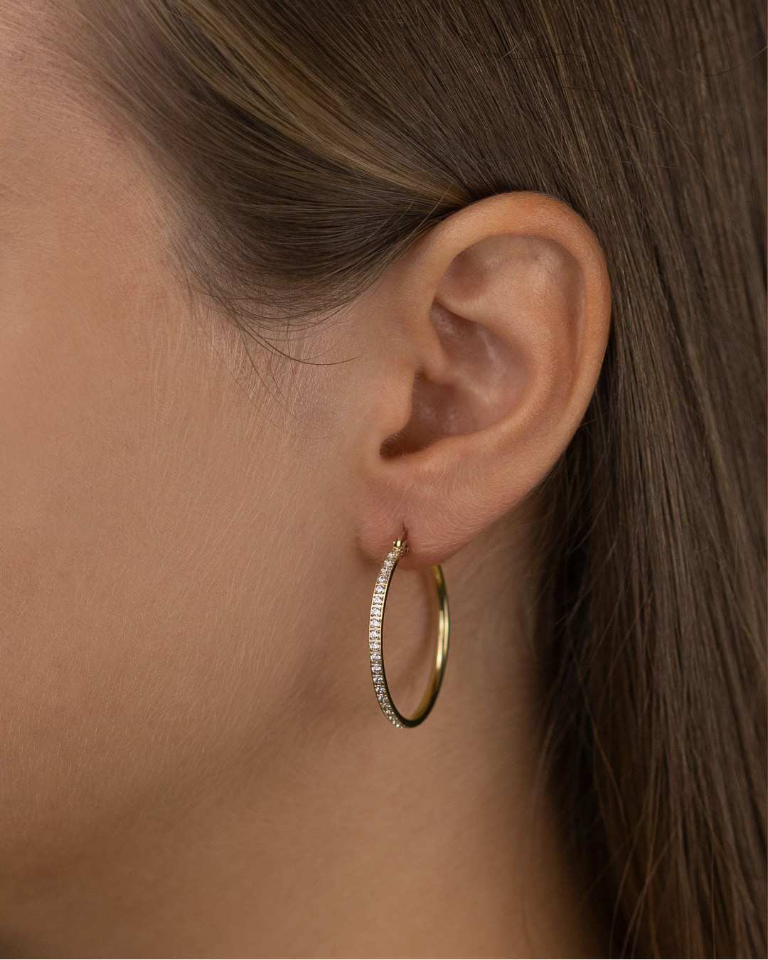 Large Starlight Hoop Earrings, Gold
