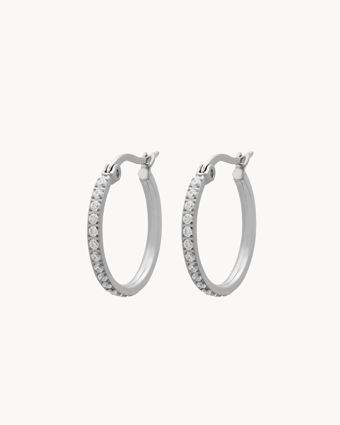 Medium Starlight Hoop Earrings, Silver