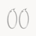 Large Starlight Hoop Earrings, Silver