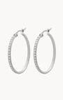 Large Starlight Hoop Earrings, Silver