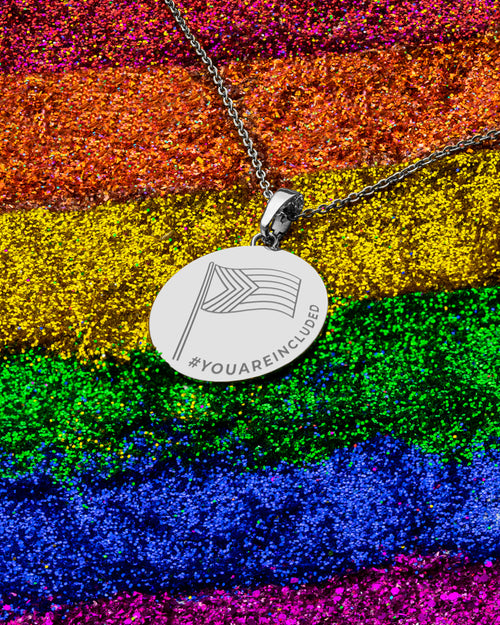 Pride Pendant Necklace Set, Silver