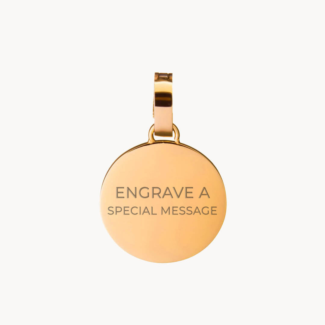 Dainty Disc Engravable Pendant, Gold