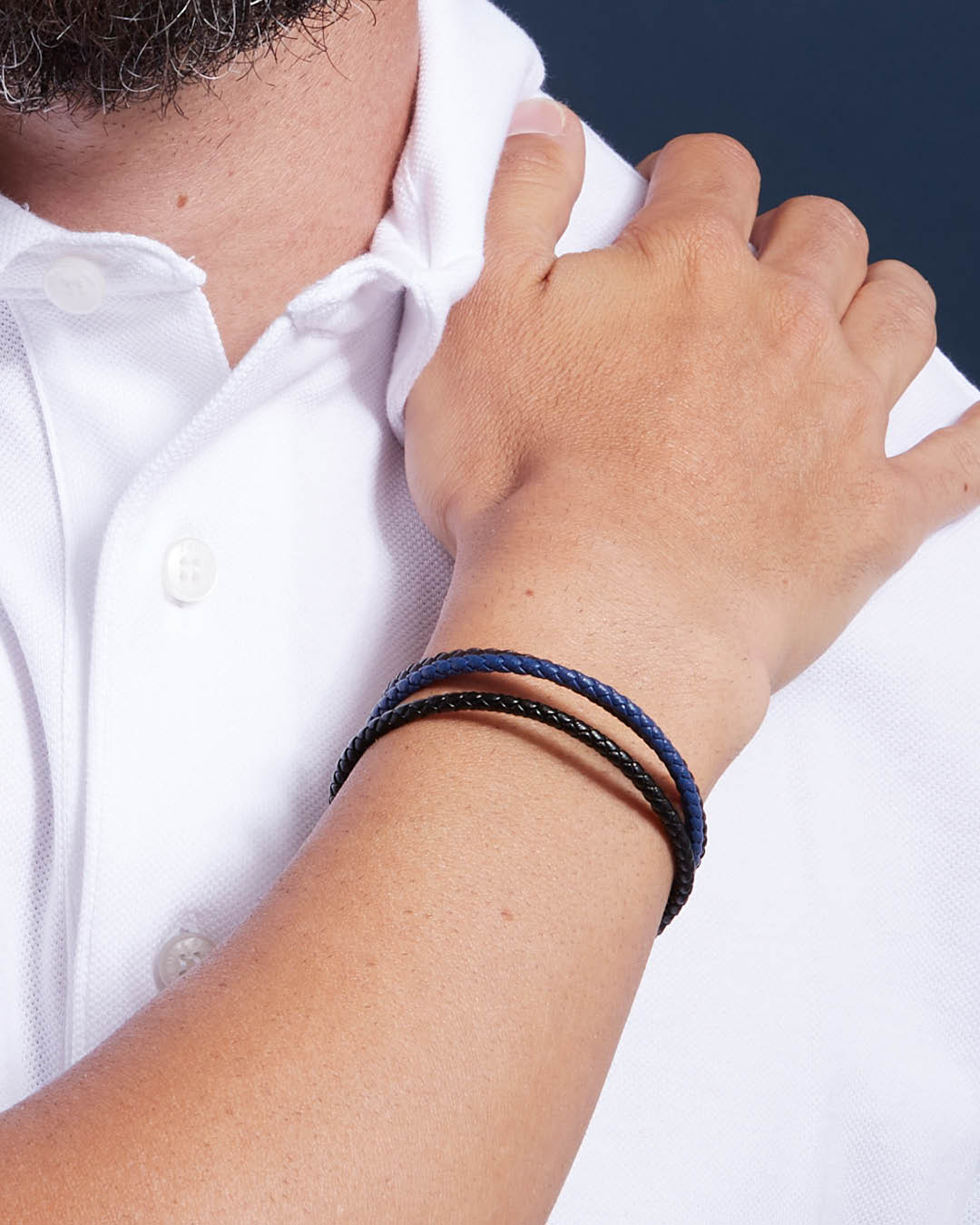 Black Braided Leather Bracelet