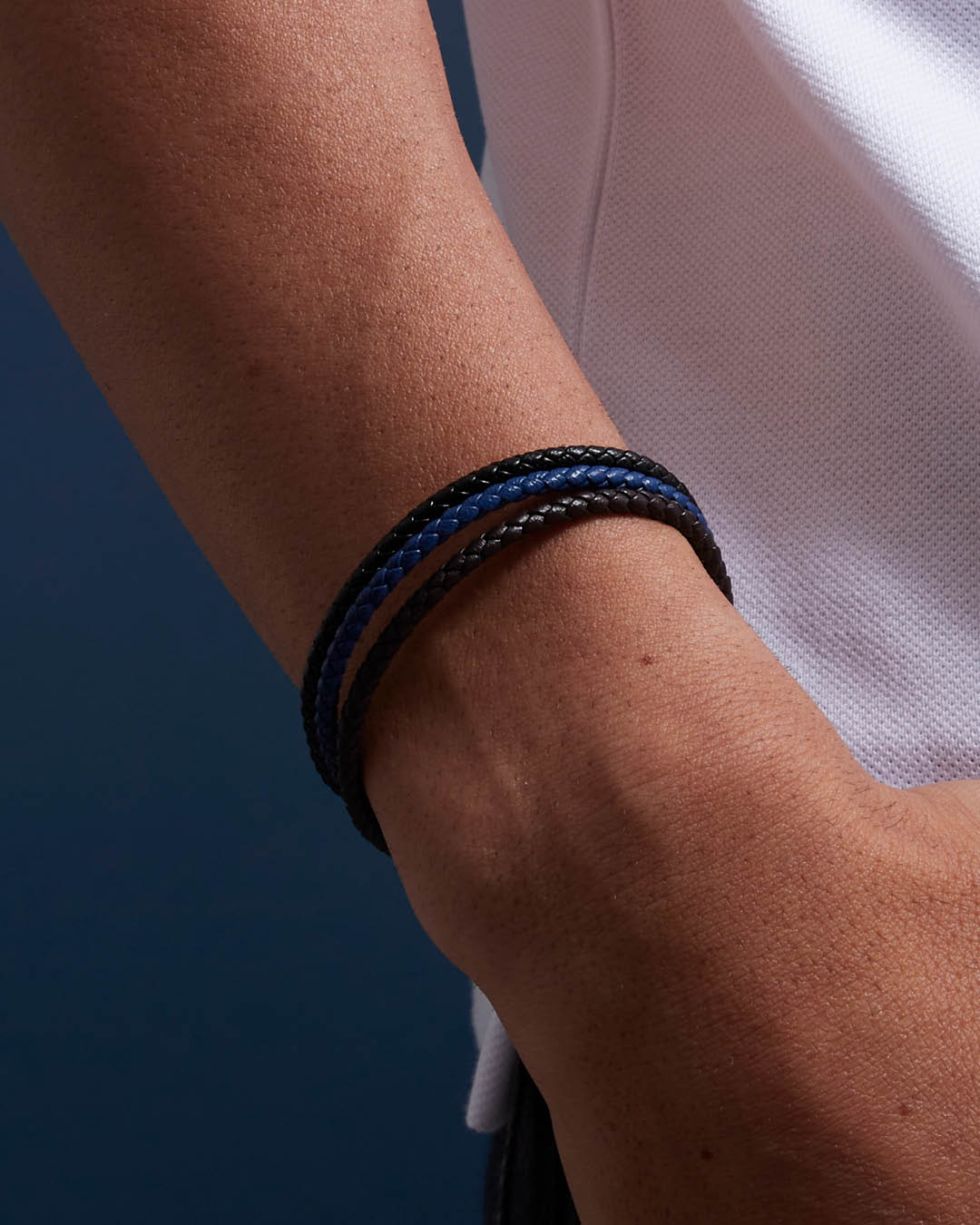 Black Braided Leather Bracelet