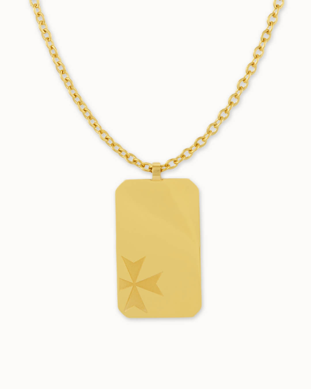 Il-Kavallier Maltese Cross Engravable Dog Tag Necklace