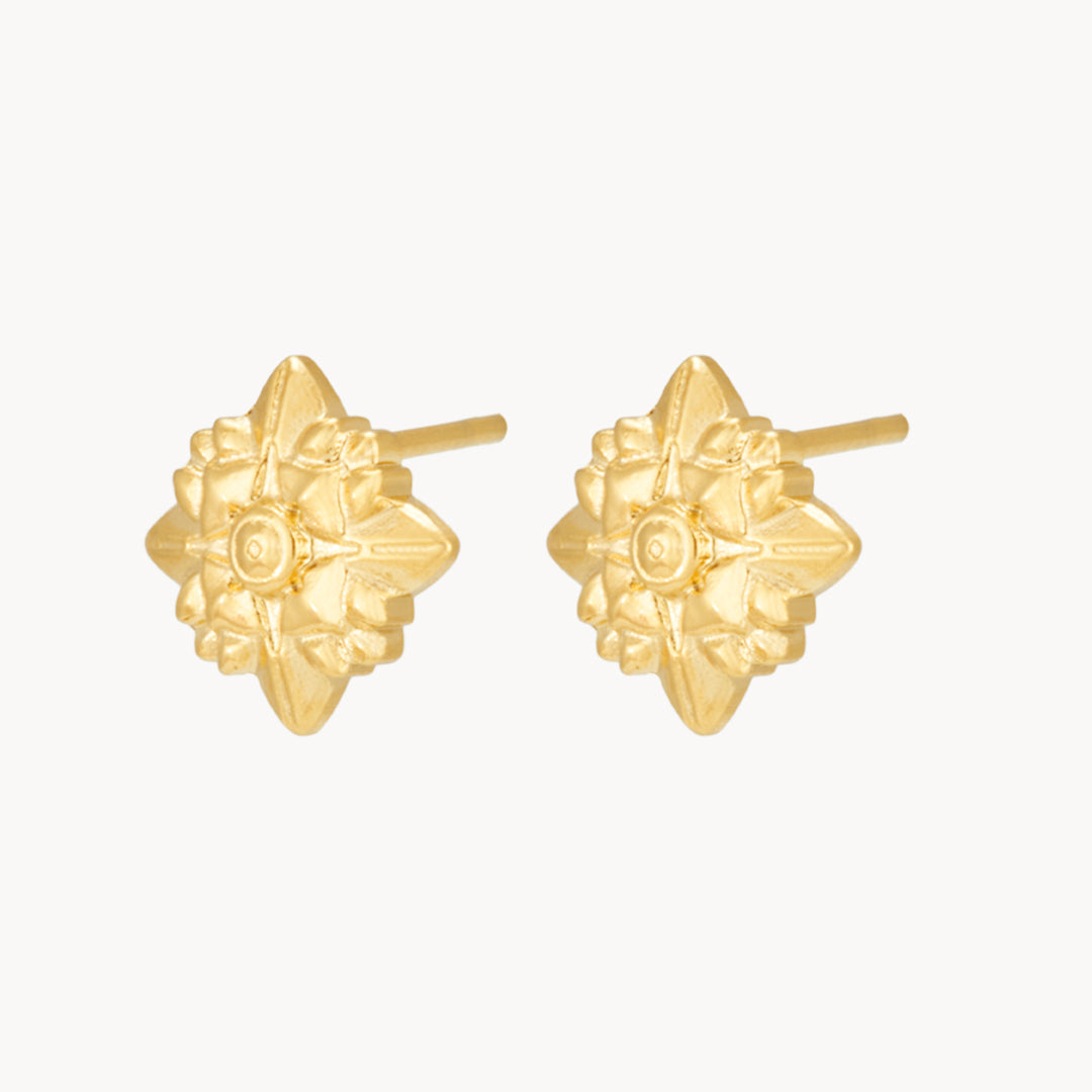 Festa Fjura Stud Earrings, Gold