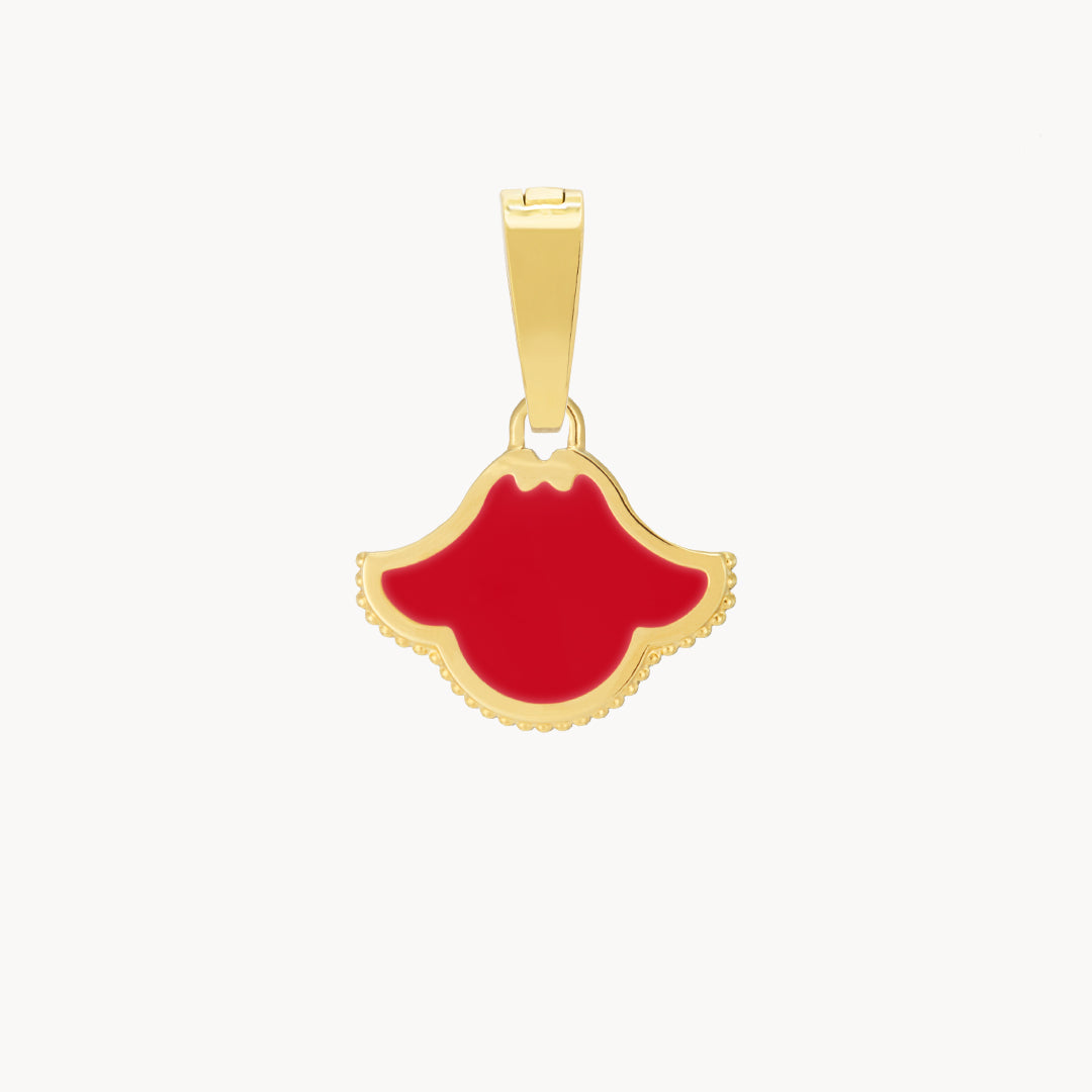 Festa Dainty Pavaljun Red Pendant, Gold