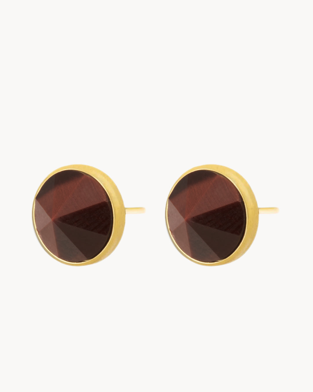 Celebration Stone Red Tiger Eye Ħabbata Stud Earrings