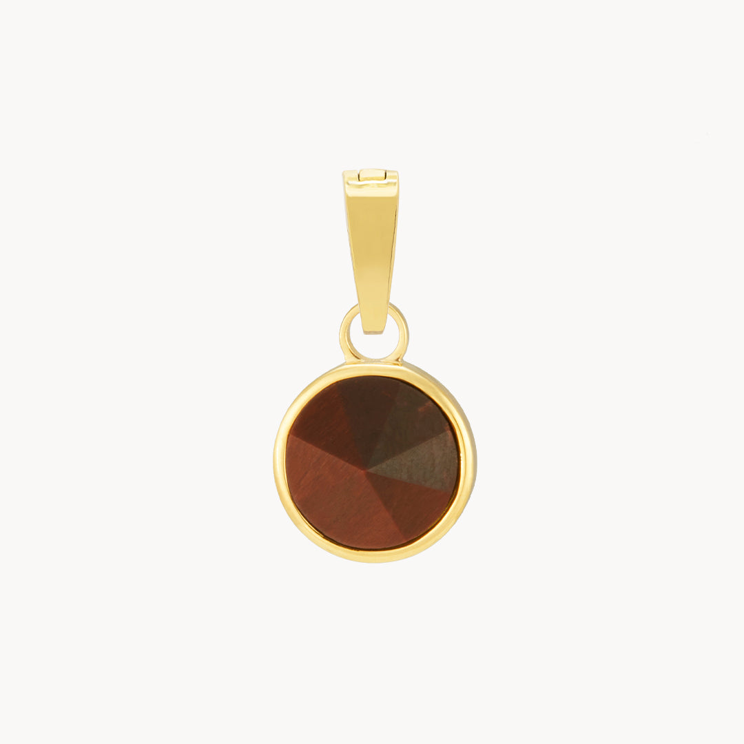 Celebration Stone Red Tiger eye Ħabbata Pendant, Gold