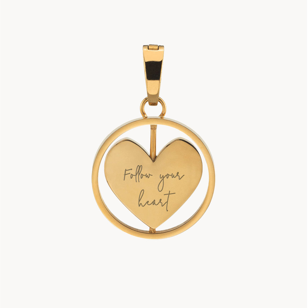 Follow your Heart Spin Pendant, Gold