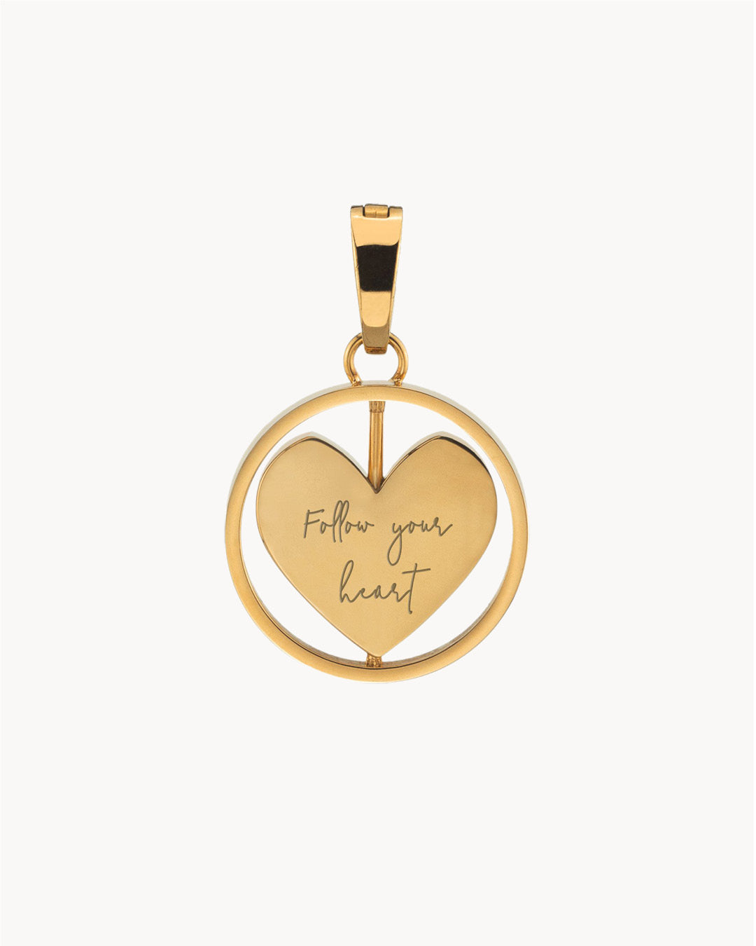 Follow your Heart Spin Pendant, Gold