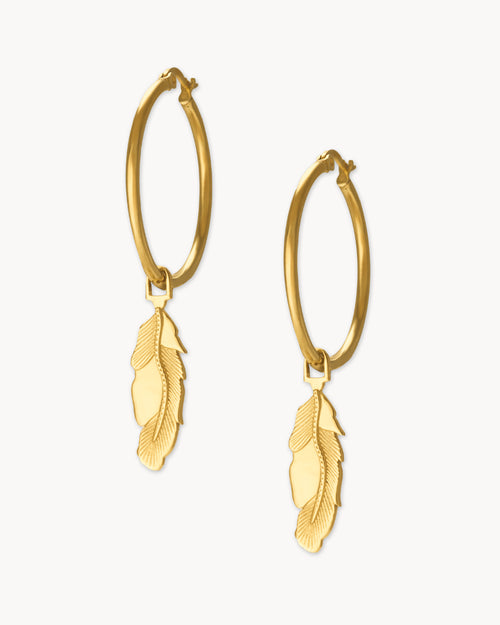 Feather Earrings Set, Gold