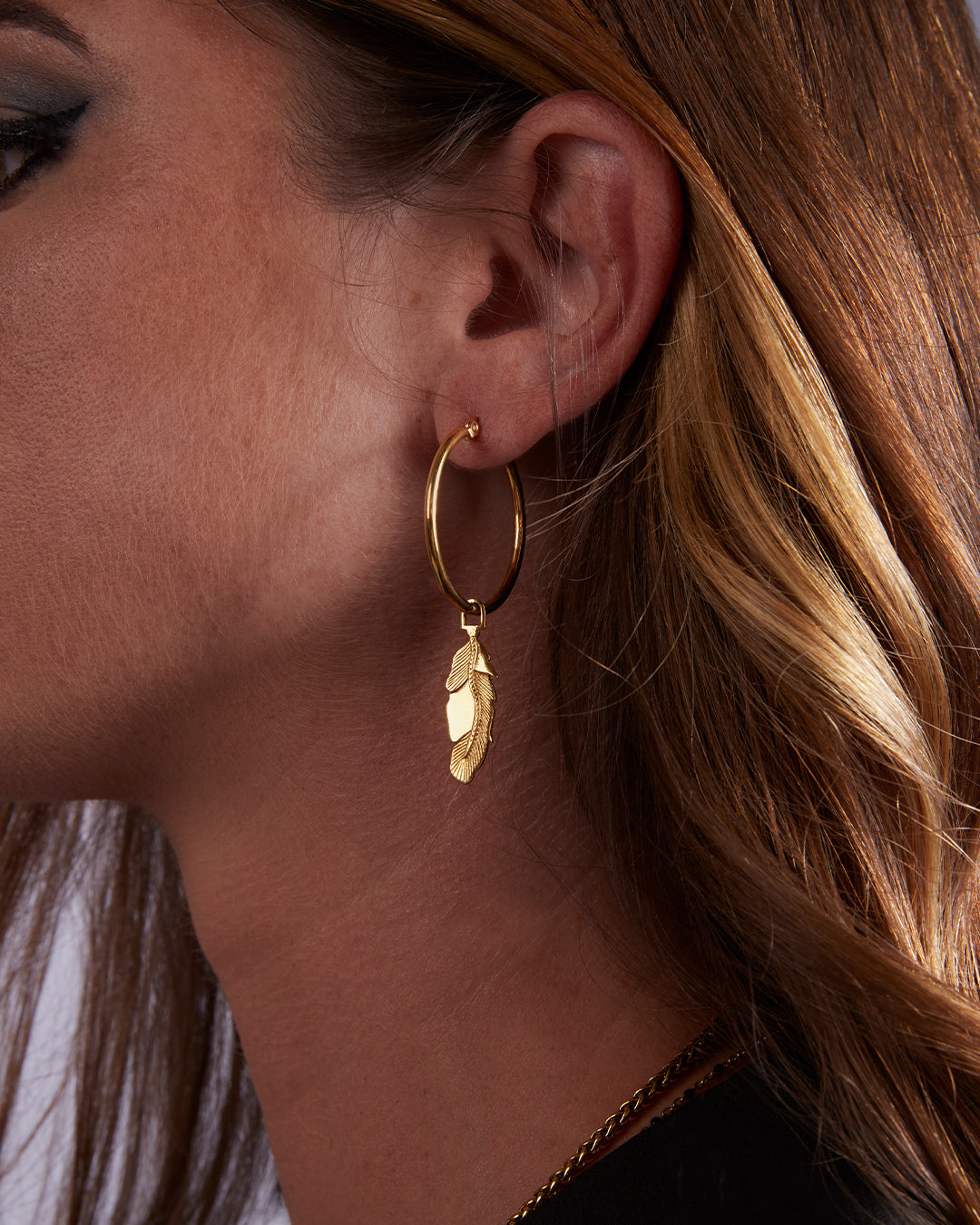 Feather Pendant, Gold