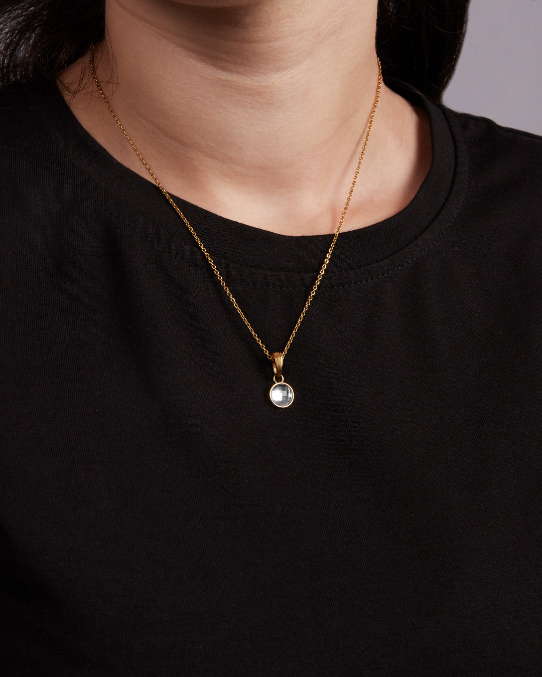 April Birthstone Hope Dainty Signature Pendant