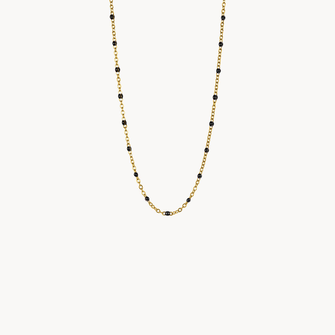 Dainty Enamel Black Ball Chain