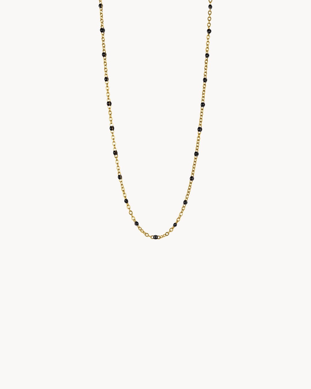 Dainty Enamel Black Ball Chain