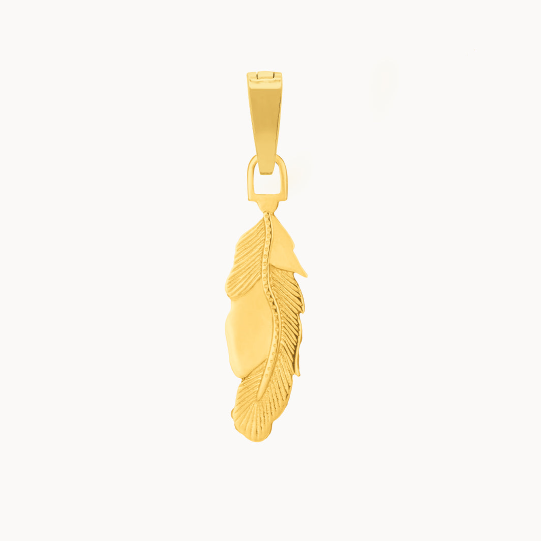 Feather Pendant, Gold