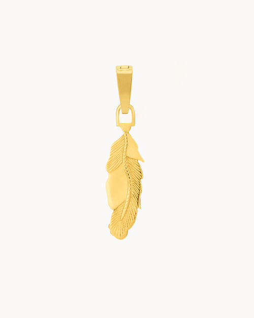 Feather Pendant, Gold