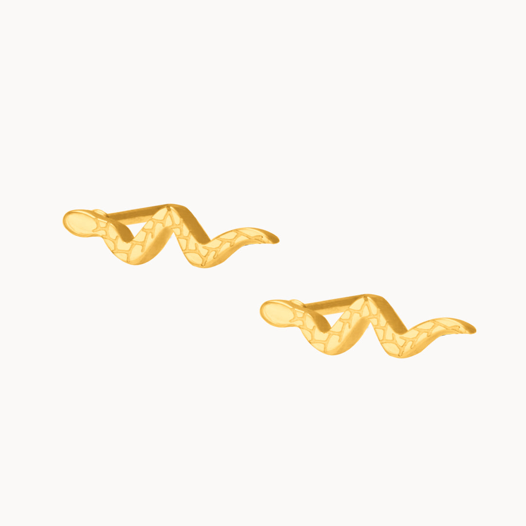 Snake Stud Earrings, Gold