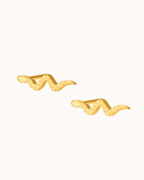 Snake Stud Earrings, Gold