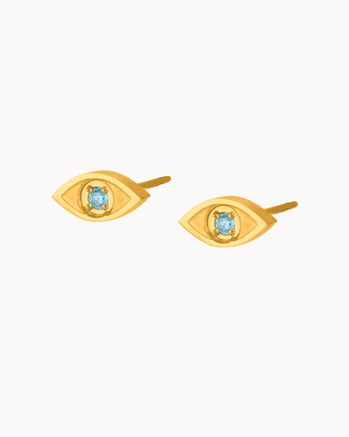 Evil Eye Stud Earrings, Gold