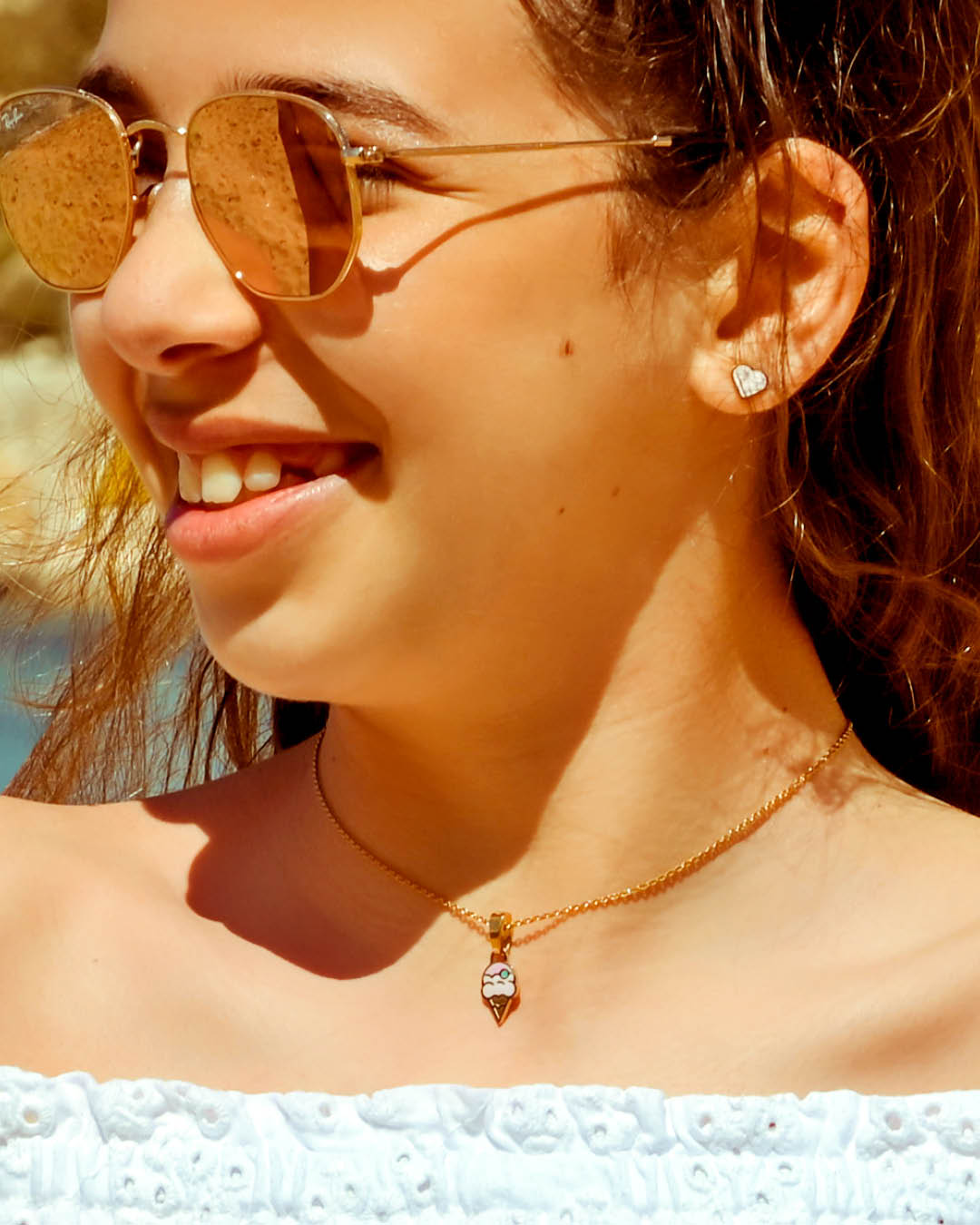 Ice Cream Necklace Set, Gold