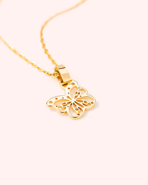 Joy Hollow Butterfly Birthday Necklace Set, Gold