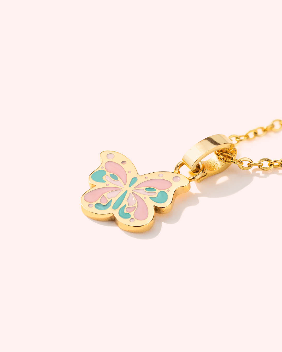 Joy Colourful Butterfly Birthday Necklace Set, Gold