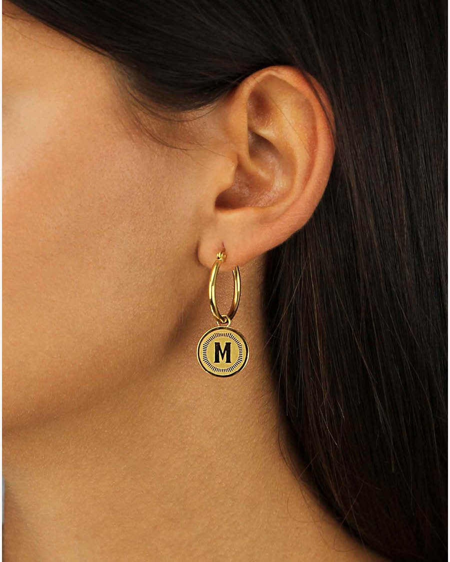 B Initial Munita Pendant, Gold