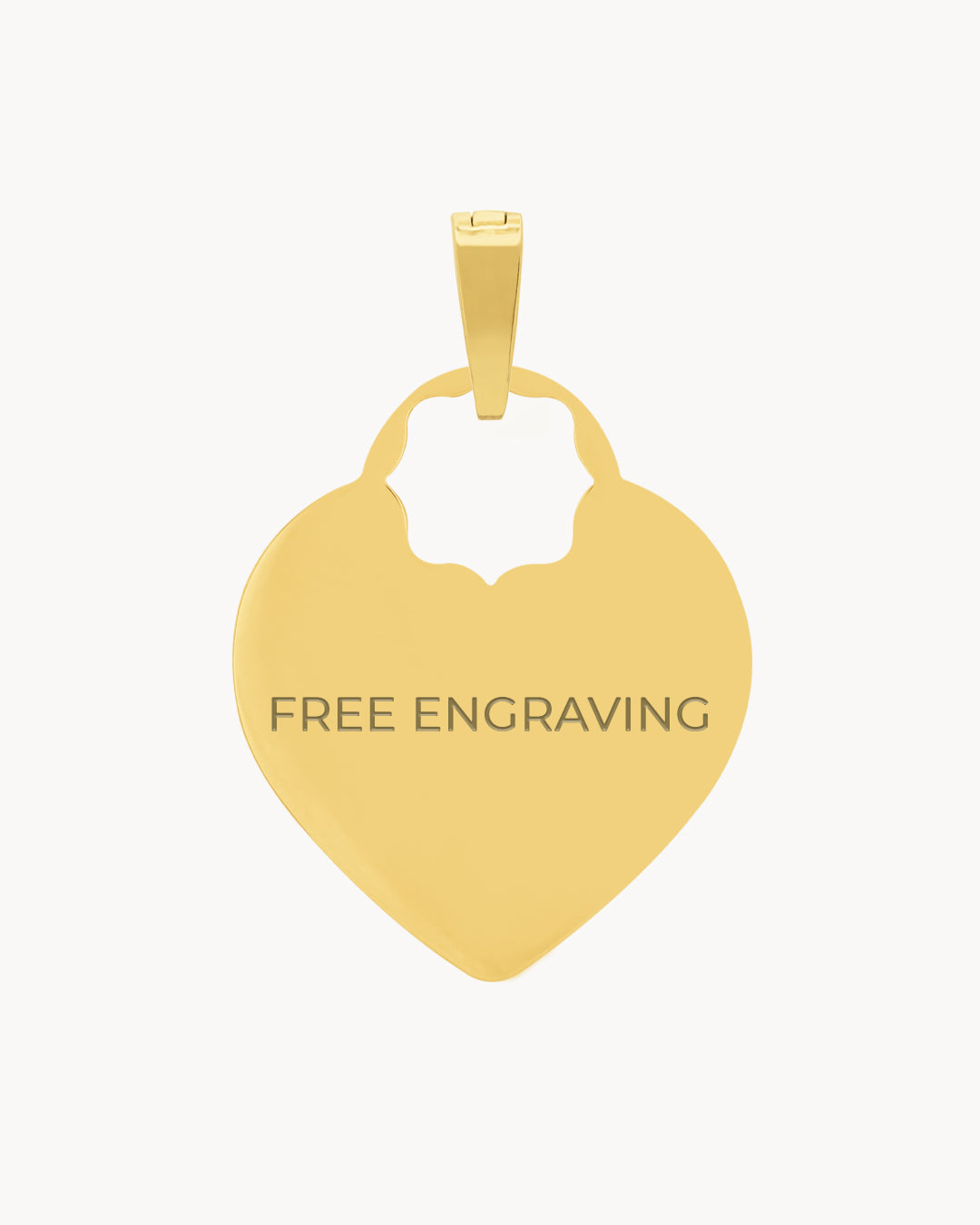 Heart Engravable Pendant, Gold