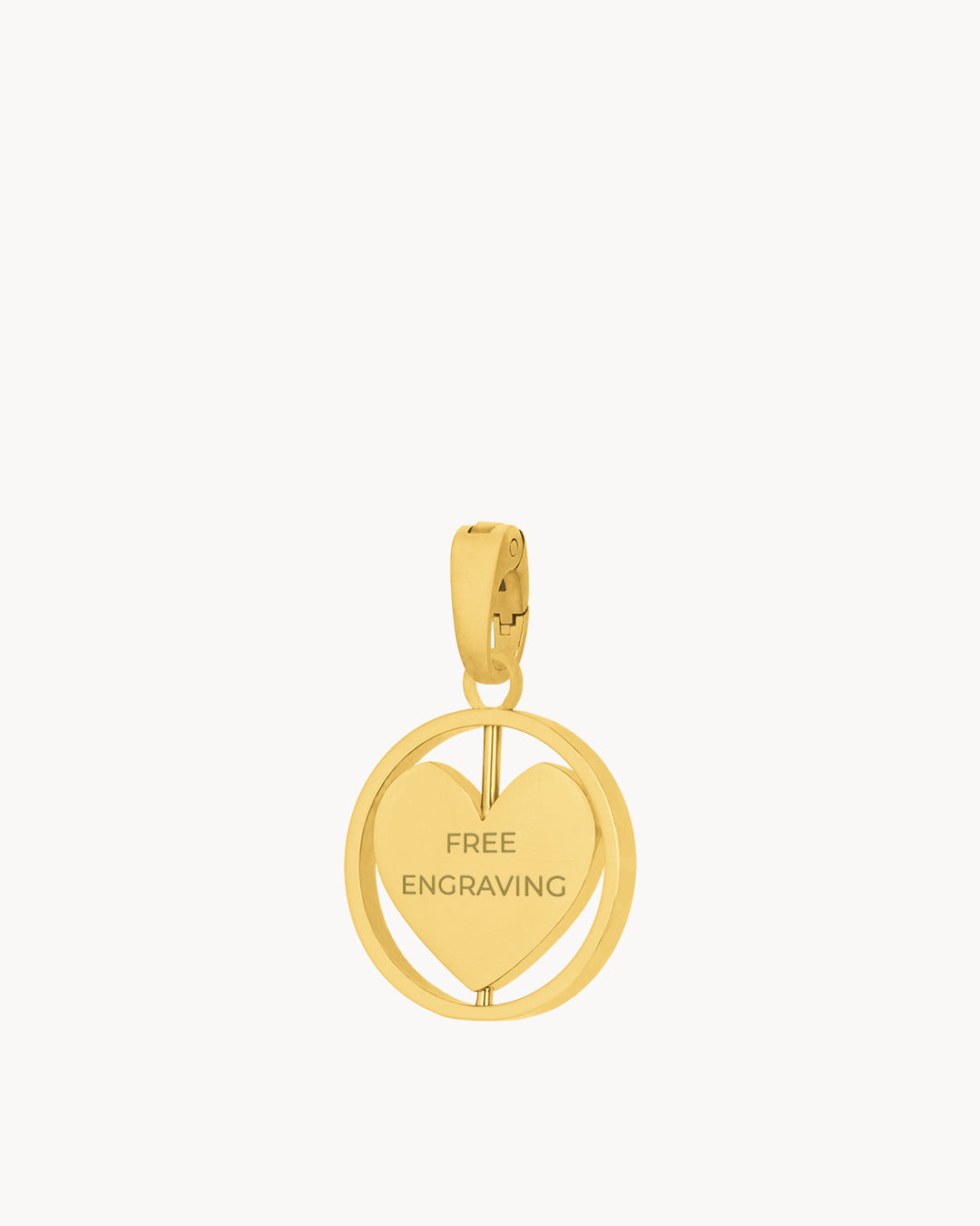 Mum Heart Spin Engraved Pendant, Gold