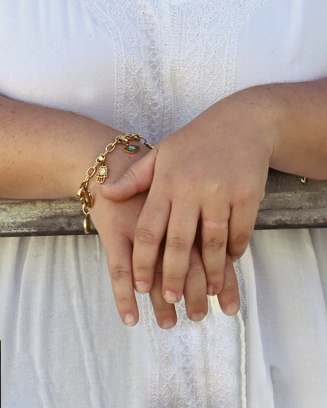 Anker-Charm-Armband-Set, Gold