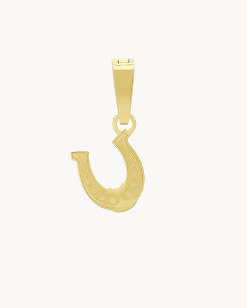 Lucky Horseshoe Pendant, Gold