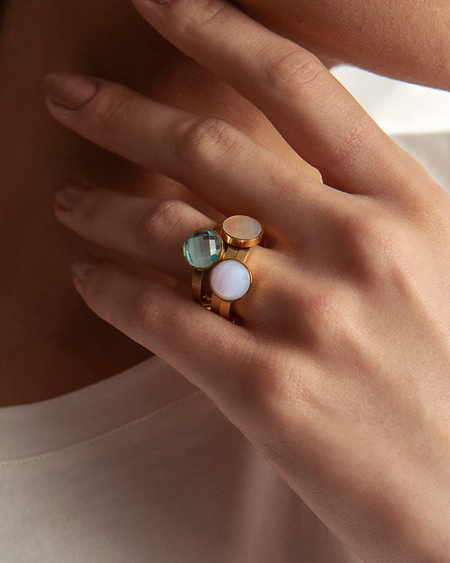 Mai Birthstone Friendship Mini Twist Ring, Gold