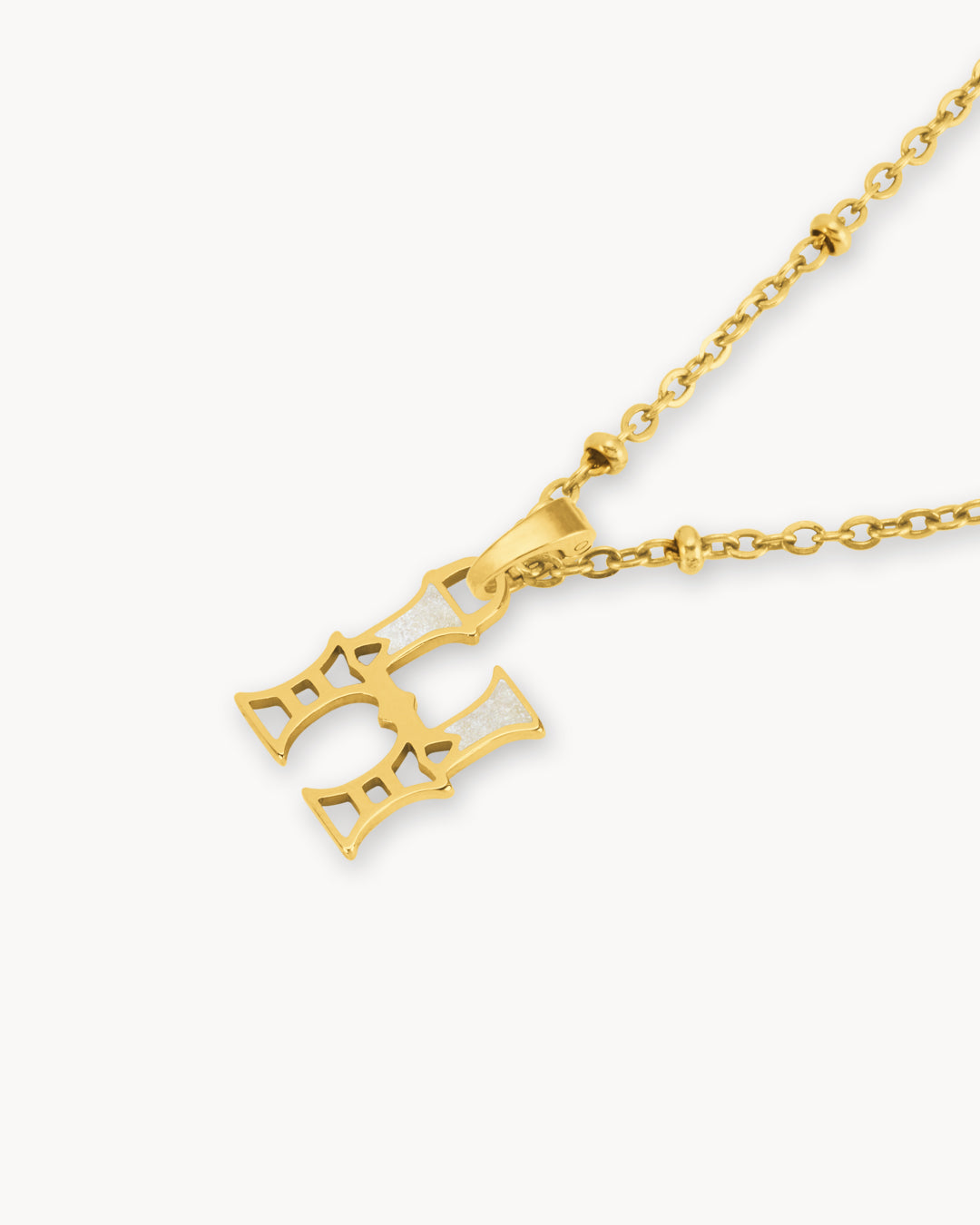 H Dainty Sigill Necklace Set, Gold