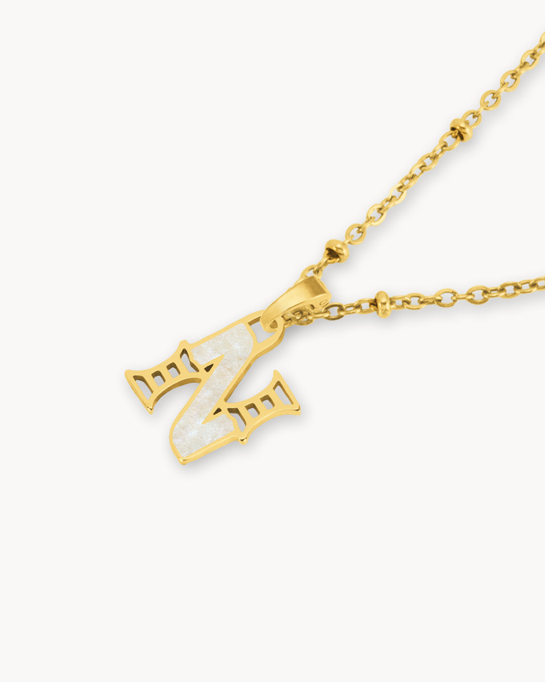 N Dainty Sigill Necklace Set, Gold